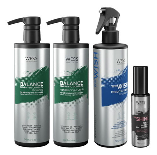 Wess Balance Sh 500ml+cond 500ml+wewish 500ml+weshine 45ml