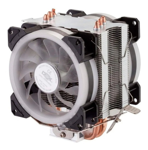 Imagem 6 de 9 de Cooler Duplo Rgb Cpu Fan Pc Intel Amd 775 1151 1155 Am3 Am4