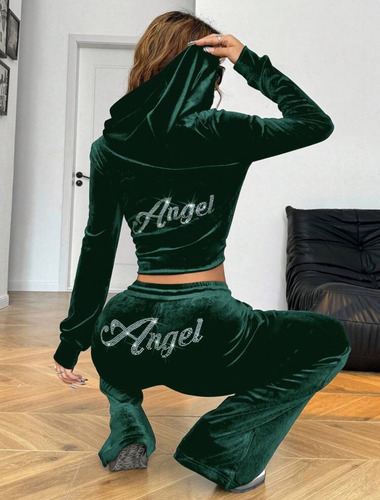 Campera Corta Y Pantalones Casual Shein