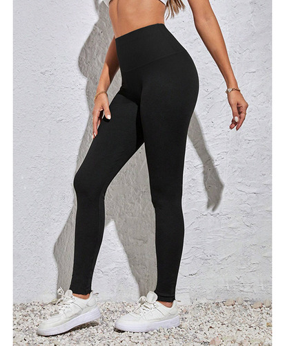 Leggings Mujer Lisos Rib Push Up Deportivos Cintura Alta