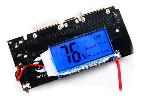 2 Piezas Módulo Controlador De Carga C/lcd Salida 5v 1a/2a  