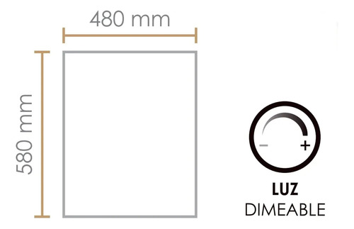 Espejo Vertical C/luz Led 24w Luz Dimeable 3 Tonos De Luz Sin Marco