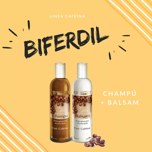 Biferdil Shampoo Energizante Anticaída Con Cafeína 295ml