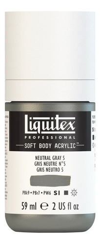 Tinta Acrílica S1 Neutral Gray 5 Soft Body Liquitex 59ml