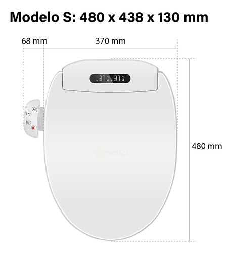 Tapa De Inodoro Inteligente Blu105w Baño Bidet - Tamaño S