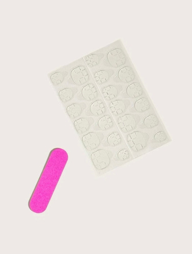 Uñas Postizas Falsas Estampadas Verde Con Pegamento 24 Pzs