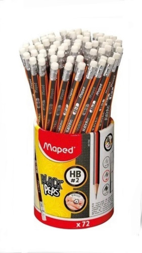 Lápiz Maped Grafito 72 Piezas Hb #2 Ergo Black Peps