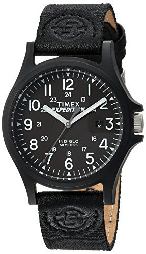 Timex Mens Tw4b08100 Expedition Acadia Black Leather N