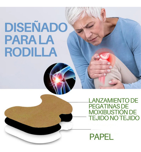 Rodillera Elástica + 10 Parches Calientes Dolor Muscular Rod