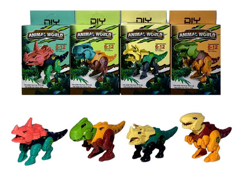 Imagen 1 de 1 de Dinosaurios X 4 Para Armar Puzzle Encastrables Jurassic