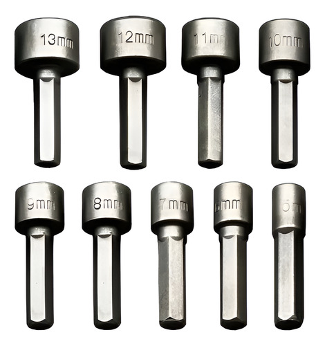 Jogo Bits Pito Sextavado Chave Canhão 5 6 7 8 9 10 11 13 Mm
