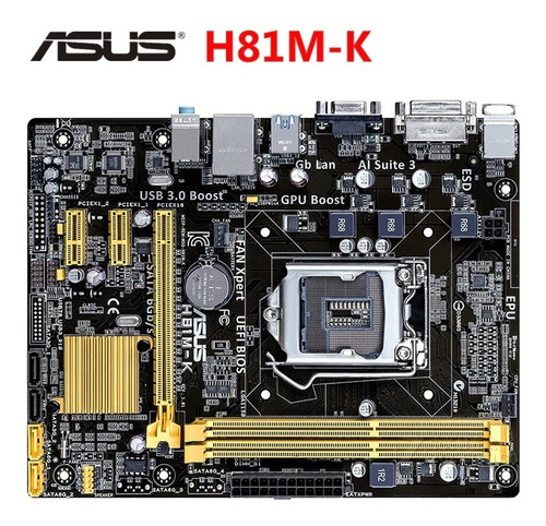 Tarjeta Madre Asus H81m-k Con Procesador I5 4460 Tienda Fisi