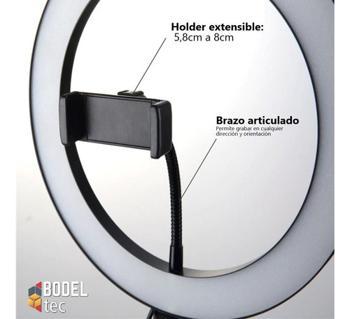 Aro De Luz Led Fotografía Iluminador Trípode 2mts Rgb