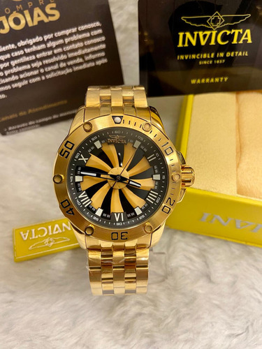 Relógio Invicta Speedway Turbine 25850 Banhado 18k Completo