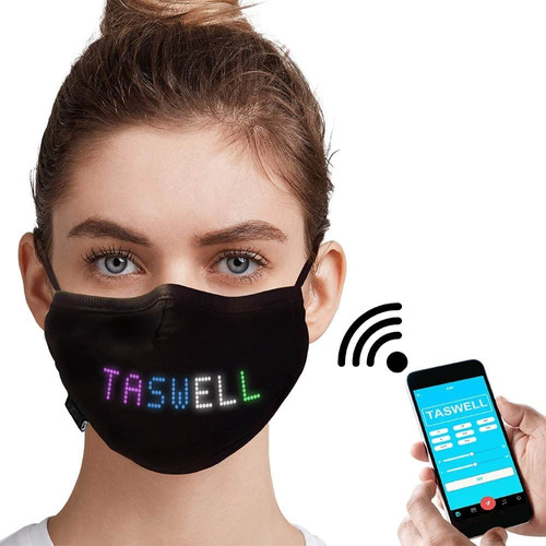 Face Cover Led Personalizable Con Bluetooth A App  Más...