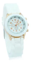 Comprar Reloj Geneva Mujer Silicon Moda Niña Por Pieza A482 Correa Blanco