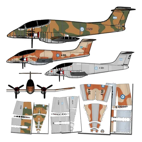 Fma Ia 58 Pucara X 3 Esquemas De Pintura Papercraft