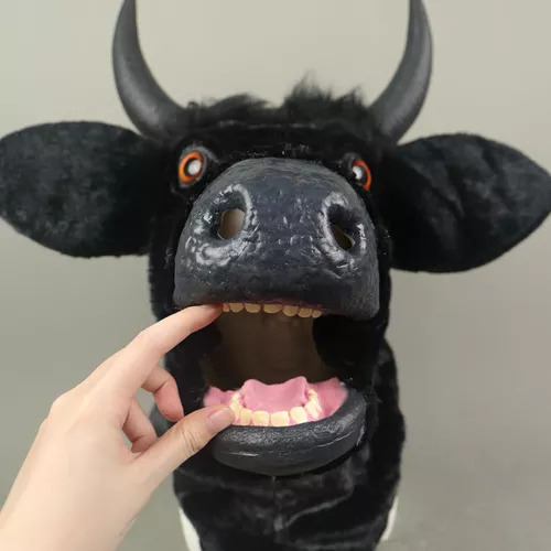 Máscaras De Cabeza De Vaca De Toro Negras Realistas De Hallo
