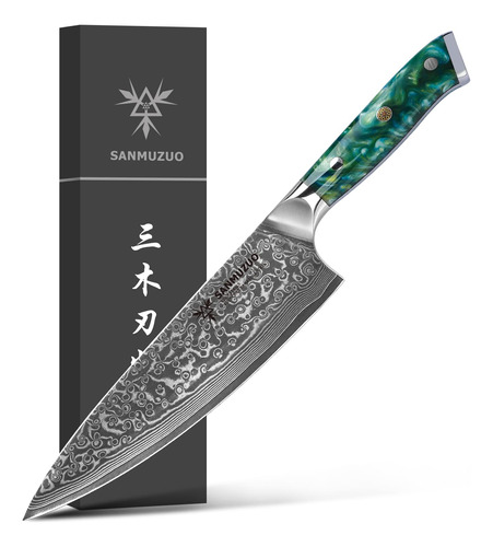 Sanmuzuo Cuchillo De Chef  8 Pulgadas  Serie Xuan  Vg10