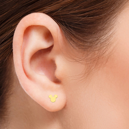 Disney Aretes De Oro 10k Mickey Polish