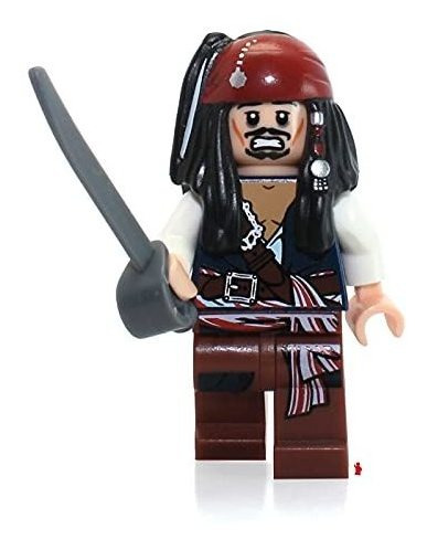 Minifigura De Jack Sparrow Lego Pirates El Caribe
