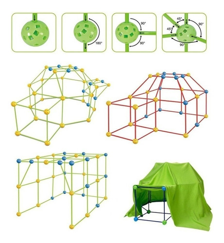 Kids Building Castle Tunnel Tent Kit