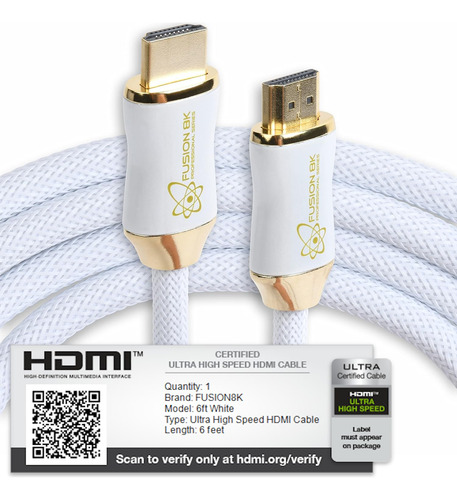 Cable Hdmi 2.1 10k 60hz Velocidad 48 Gpbs De 1.8 Metros