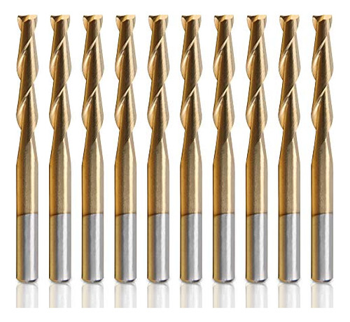 Cnc Router 1 8 Bit End Mill Spiral Upcut Titanium Coated 2