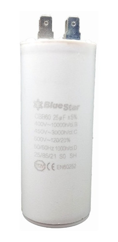 Capacitor De Marcha 25uf Microfaradios 450v 50/60hz Bluestar