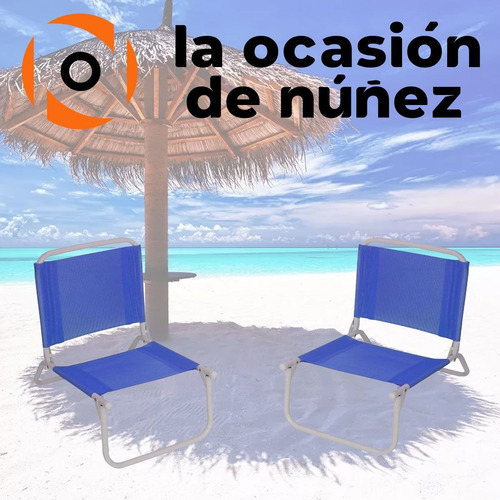 Imagen 3 de 6 de Reposera Silla Playera Aluminio Plegable Playa Camping