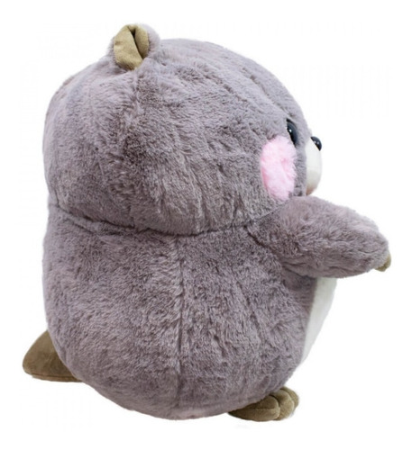 Ardilla de peluche con forma de castor gris comiendo sandía, 21 cm, hermosa