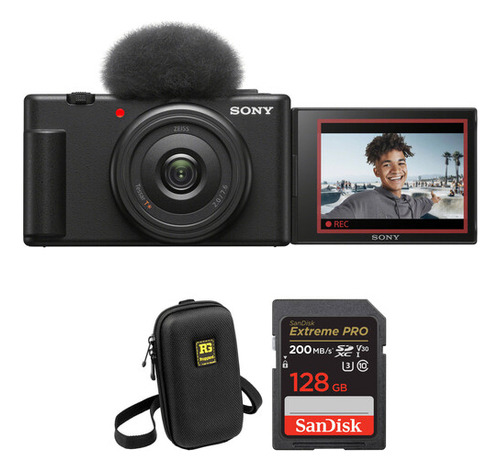 Cámara Vlogging Sony Zv-1f Con Kit Accesorios Negra