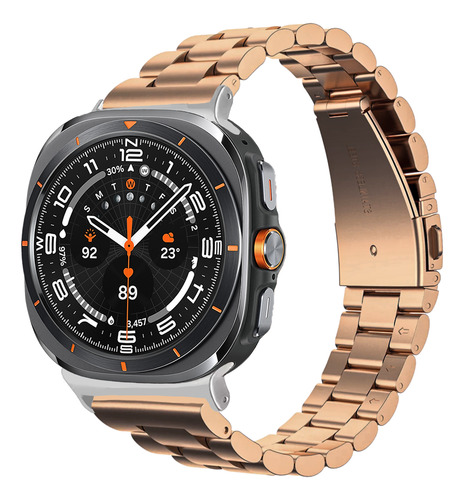 Correa Eslabones Acero Inoxidable Para Galaxy Watch Ultra Oro Rosado 2.2 Cm