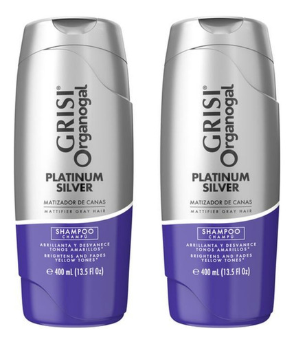 2 Shampoo Grisi Organogal Silver Canas Platinadas 400ml