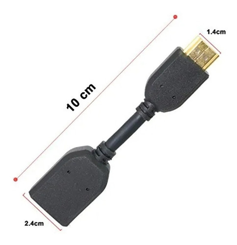 Extension Hdmi Macho A Hembra Corta 10 Cm Proteger Puerto