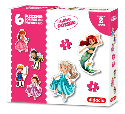6 Puzzles Con Formas De Princesas Didacta - Puzzle Para Bebe
