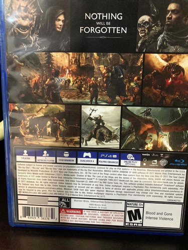 Middle Earth/tierra Media - Shadow Of War Seminuevo (ps4) (Usado)