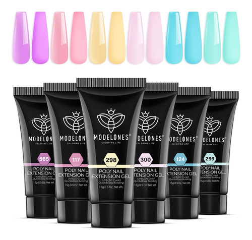 Poly Gel Set 6 Colores Primavera Pastel Macaron Collect...