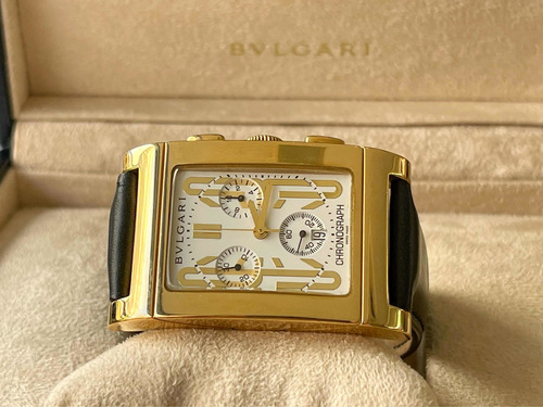 Bulgari Rettangolo De Ouro Amarelo Chronograph , Completo !! (Usado)