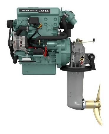 Motor Diesel Veleiro Volvo Penta D2 50hp Com Rabeta