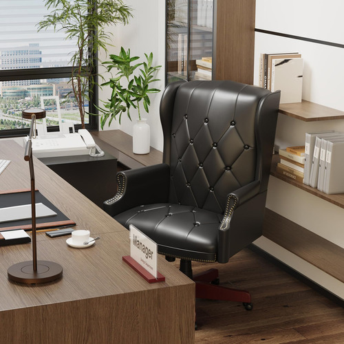 Chicfurnit Modern Ergonomic Home Office Desk Chairs, Black .