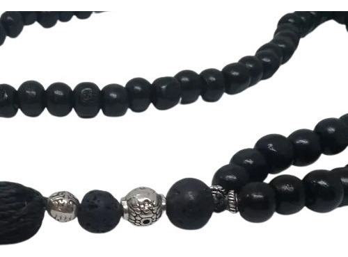 Tasbih 99 Cuentas De Madera Y Piedras Naturales Negro 