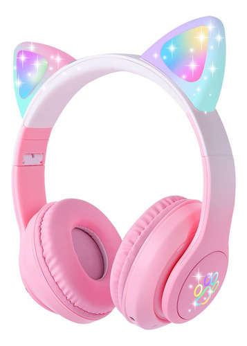 Hoyjacy Auriculares Bluetooth Niños Con Orejas Gato Niñas, Y