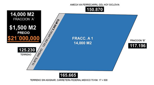 Terreno En Venta En Tala, Jalisco A Pie De Carretera