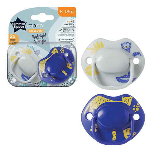 Chupete Moda 6 A 18 M Pack X 2 Tomme Tippee Color Blanco Período De Edad 6-12 Meses