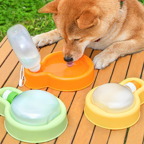 2 Botellas De Agua Plegables Para Perros Y Mascotas, Naranja