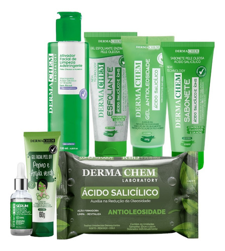 Kit De Cuidado Com A Pele Dermachem Kit Limpeza Facial Derma