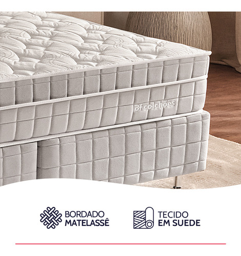 Colchão King Molas Ensacadas Espuma Nasa Viscoelástica Ortopédico D33 com Pillow - BF Colchões