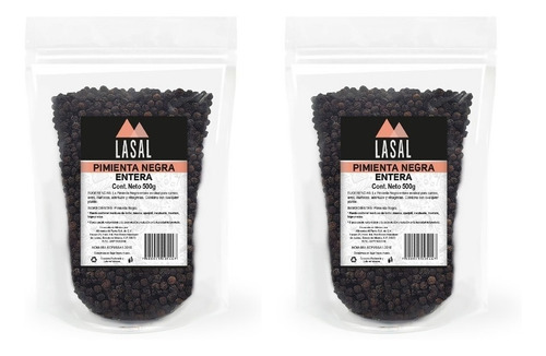 Pimienta Negra Entera 500 Gramos 2 Piezas