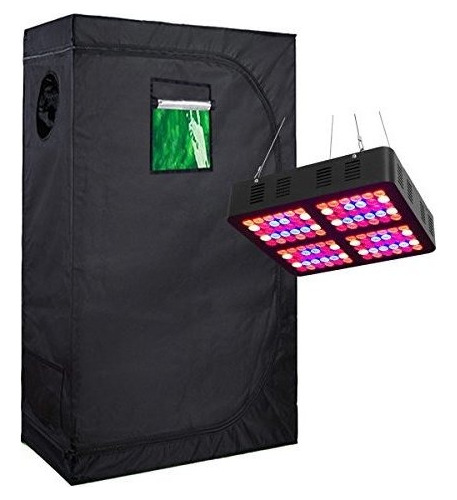 Hongruilite 600w Led Grow Light + 48''x24''x72'' 600d Hi